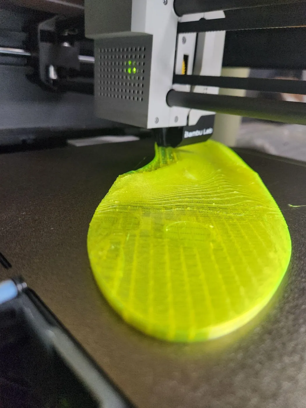 Close-up of a 3D-printed TPU insole lattice
