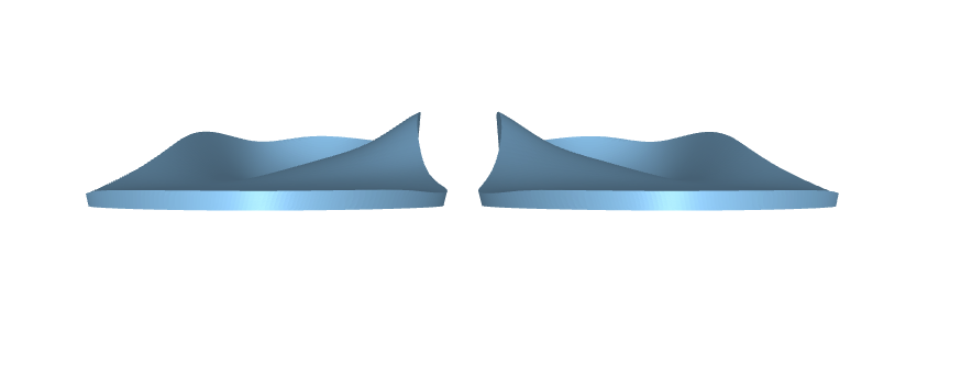 Diagram showing arch height parameter — the vertical rise of the insole arch support