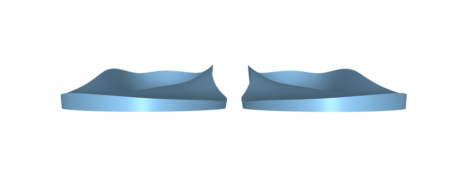 Diagram of forefoot valgus posting — outer forefoot raised to improve lateral stability